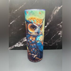 Watercolor Owl - 20 oz stainless steel skinny tumblers